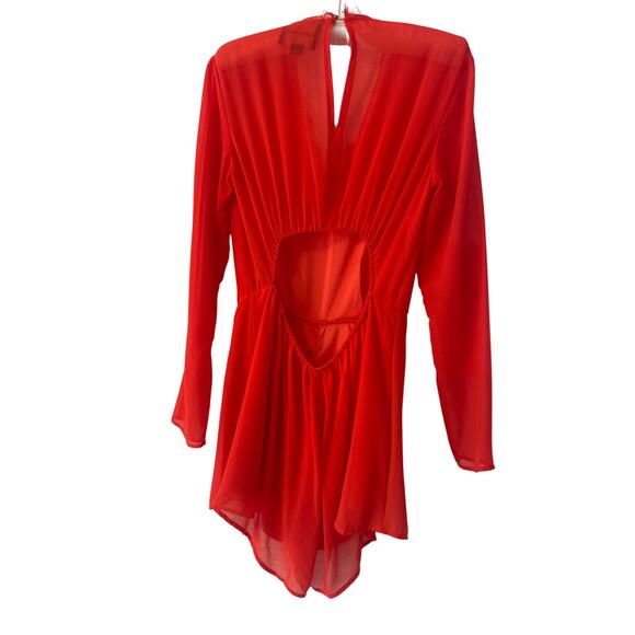Funky Soul red romper Christmas holiday SzM open back - Picture 7 of 9